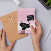 ハッピーバースデー かわいい黒猫ちゃん ポストカード