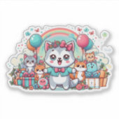 ハッピーバースデー、かわいこちゃんパイ シール (正面)