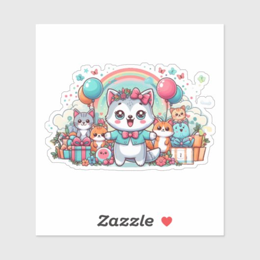 ハッピーバースデー、かわいこちゃんパイ シール (シート)