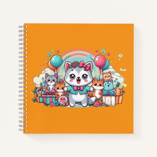 ハッピーバースデー、かわいこちゃんパイ ノートブック (正面)