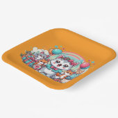 ハッピーバースデー、かわいこちゃんパイ ペーパープレート (傾斜あり)