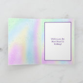 ハッピーバースデー、かわいらしフローラウォーター・カラー・カード カード (内部)