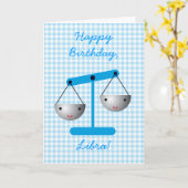 ハッピーバースデー、てんびん座！ カード (黄色い花)