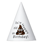 …ハッピーバースデー|のおもしろいなウンチのemojiとして古いです パーティーハット (正面)