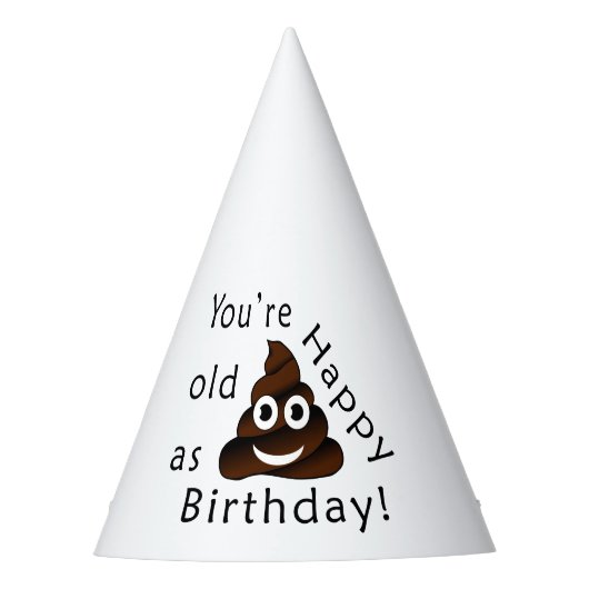 …ハッピーバースデー|のおもしろいなウンチのemojiとして古いです パーティーハット (正面)
