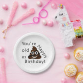 …ハッピーバースデー|のおもしろいなウンチのemojiとして古いです ペーパープレート (パーティー)