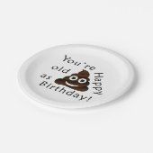 …ハッピーバースデー|のおもしろいなウンチのemojiとして古いです ペーパープレート (アングル)