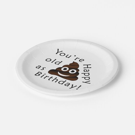 …ハッピーバースデー|のおもしろいなウンチのemojiとして古いです ペーパープレート (アングル)