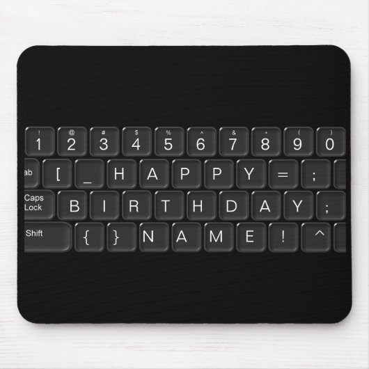"ハッピーバースデー"のキーボード マウスパッド (正面)