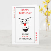 「ハッピーバースデー」のジョーカーの挨拶状 カード (黄色い花)