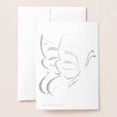 ハッピーバースデー- はっきりした one silver butterfly 箔カード (裏面封筒付き)