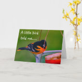 **ハッピーバースデー**はBIRDIEと言います カード (黄色い花)