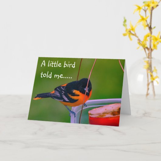 **ハッピーバースデー**はBIRDIEと言います カード (黄色い花)