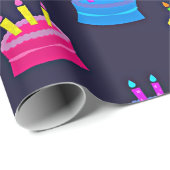 ハッピーバースデー、ろうそく付きのケーキ、 ラッピングペーパー (ロールコーナー)