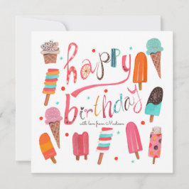 ハッピーバースデー |アイスクリームの夏 |グリーティングカード カード