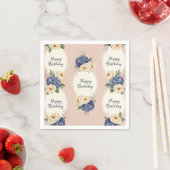 ハッピーバースデー、アジサイと牡丹 スタンダードカクテルナプキン (インサイチュ)