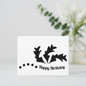 ハッピーバースデー アブストラクトリーフ ポストカード (スタンド正面)