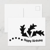 ハッピーバースデー アブストラクトリーフ ポストカード (正面/裏面)