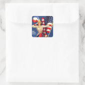 ハッピーバースデー、アメリカ。7月4日のレトロのピンアップ スクエアシール (バッグ)