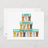 ハッピーバースデー:アラスカの猫マンガ ポストカード (正面/裏面)