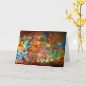 ハッピーバースデー – アルゴナビスのカリナ星雲 カード (黄色い花)