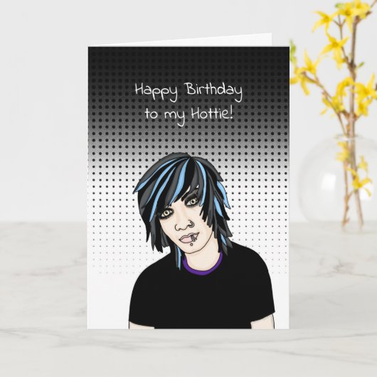 ハッピーバースデー | アーポップ・アートのト| 気のあるそぶりをした カード (黄色い花)