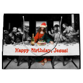 ハッピーバースデー、イエス・キリスト! おもしろいなクリスマス ラージペーパーバッグ (正面)