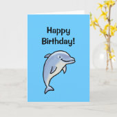 ハッピーバースデー!(イルカ) カード (黄色い花)