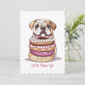 ハッピーバースデー イングリッシュブルドッグ 招待状 (スタンド正面)