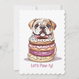 ハッピーバースデー イングリッシュブルドッグ 招待状