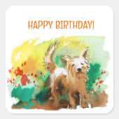 ハッピーバースデー!ウェストハイランドテリア！ スクエアシール (正面)