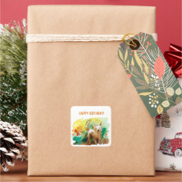 ハッピーバースデー!ウェストハイランドテリア！ スクエアシール