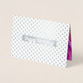 ハッピーバースデー。ウォーターカラーフローララグジュアリー 箔カード (正面)