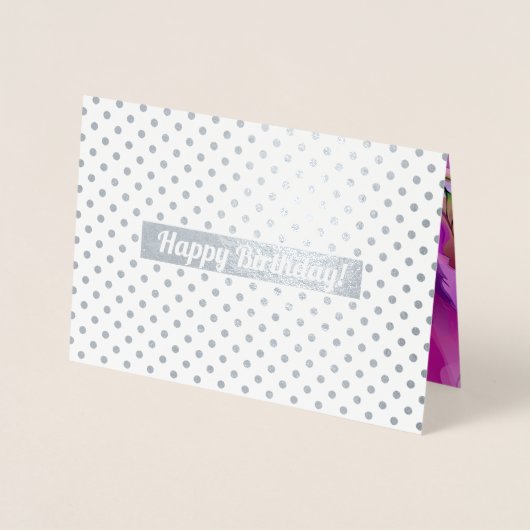 ハッピーバースデー。ウォーターカラーフローララグジュアリー 箔カード (正面)