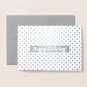 ハッピーバースデー。ウォーターカラーフローララグジュアリー 箔カード (封筒付き正面)