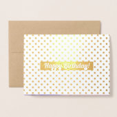 ハッピーバースデー。ウォーターカラーフローララグジュアリー 箔カード (封筒付き正面)