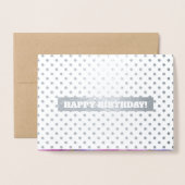 ハッピーバースデー。ウォーターカラーフローララグジュアリー 箔カード (封筒付き正面)