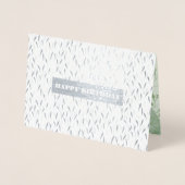 ハッピーバースデー。ウォーターカラーボタニカルラグジュアリー 箔カード (正面)