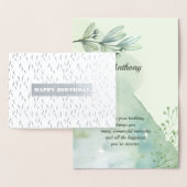 ハッピーバースデー。ウォーターカラーボタニカルラグジュアリー 箔カード (ディスプレー)