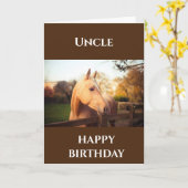 **「ハッピーバースデー***ウマの叔父のカーカッコいいド カード (黄色い花)