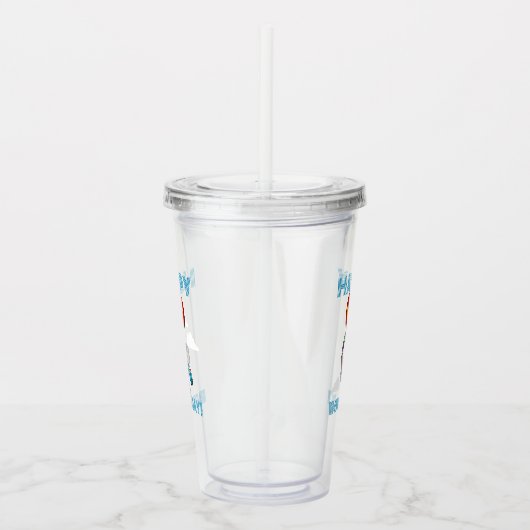 ハッピーバースデー!エイジオポッサムと赤のバルーンを追加する アクリルタンブラー (右)