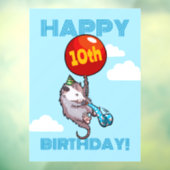 ハッピーバースデー!エイジオポッサムと赤のバルーンを追加する ウィンドウサイン (シート3)