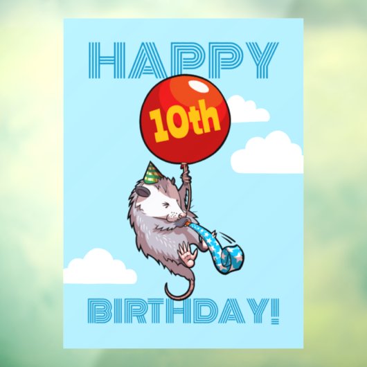 ハッピーバースデー!エイジオポッサムと赤のバルーンを追加する ウィンドウサイン (シート3)