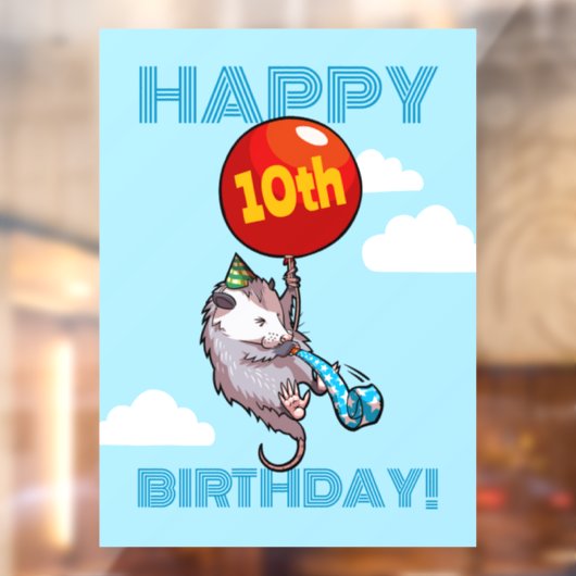 ハッピーバースデー!エイジオポッサムと赤のバルーンを追加する ウィンドウサイン (シート2)