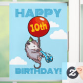 ハッピーバースデー!エイジオポッサムと赤のバルーンを追加する ウィンドウサイン (ホーム)