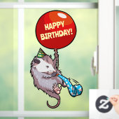 ハッピーバースデー!エイジオポッサムと赤のバルーンを追加する ウィンドウサイン (ホーム)