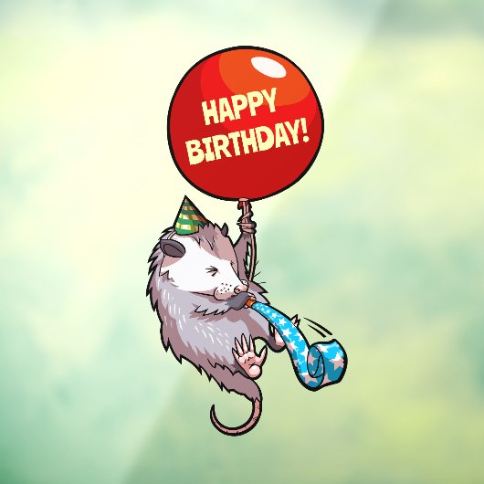 ハッピーバースデー!エイジオポッサムと赤のバルーンを追加する ウィンドウサイン (シート3)