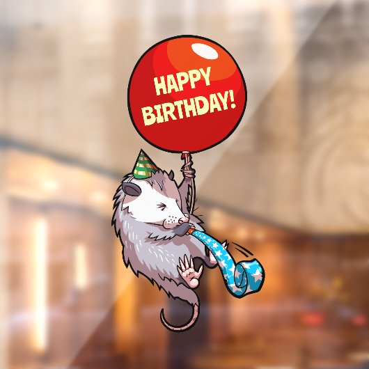 ハッピーバースデー!エイジオポッサムと赤のバルーンを追加する ウィンドウサイン (シート2)