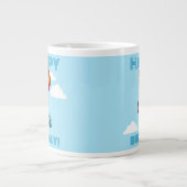 ハッピーバースデー!エイジオポッサムと赤のバルーンを追加する ジャンボコーヒーマグカップ (正面)