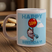 ハッピーバースデー!エイジオポッサムと赤のバルーンを追加する ジャンボコーヒーマグカップ